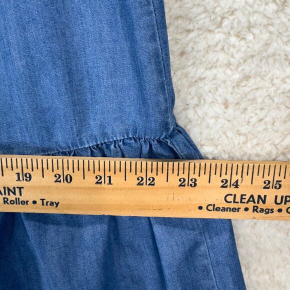 Loft Dress Chambray Small Dropped Waist Summer Lightweight Sleeveless Halter - Picture 3 of 10